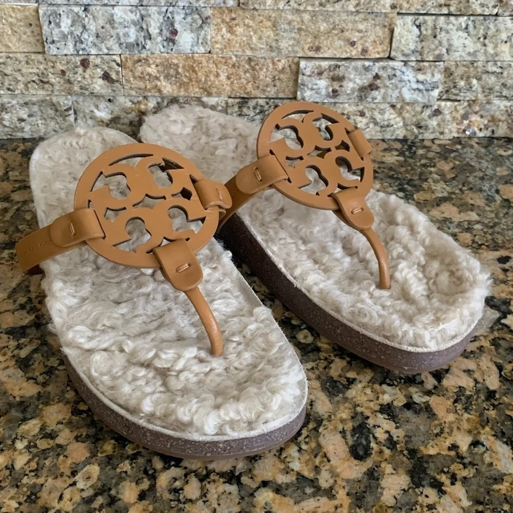 Miller Cloud Genuine Shearling Flip Flop TORY BURCH